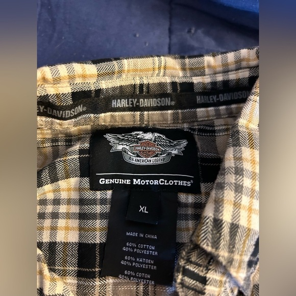 Harley-Davidson Black and White Casual Button Down Shirt - Picture 2 of 6